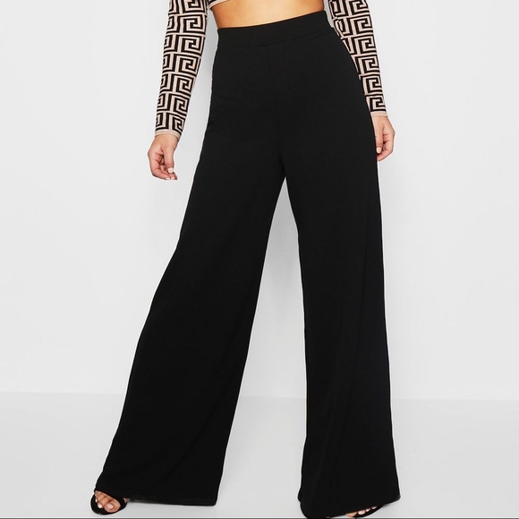high waisted wide leg trousers petite